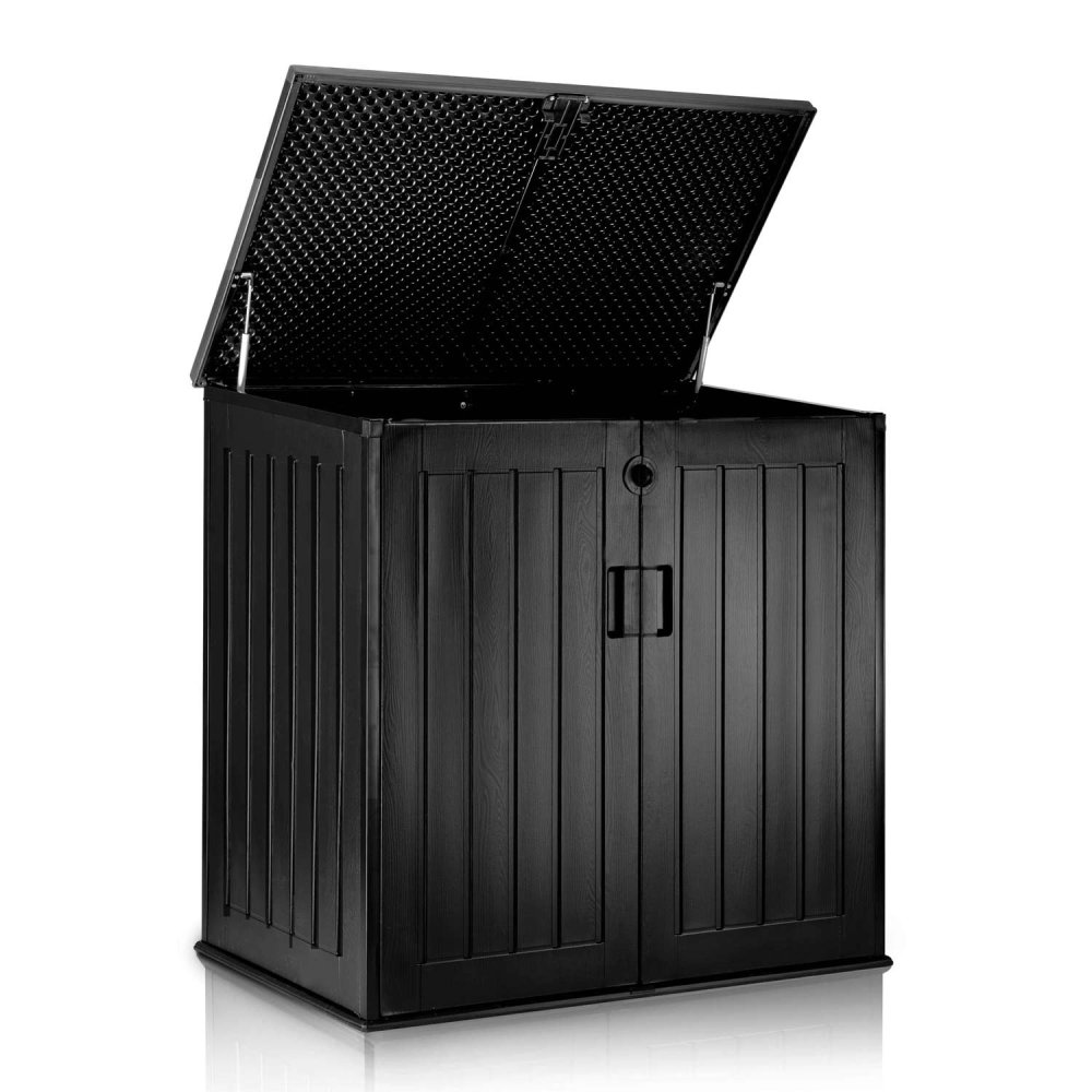 Plonos Large Deck Box 205 Gallon Outdoor Storage for Patio Cushions and Tools, black (0)