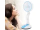 Foldable Wireless Desk Fan with LED Lamp, Blue
