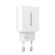 Wozinsky WLS-20W 20W USB-A and USB-C Wall Charger with 1m USB-C to USB-C Cable - White