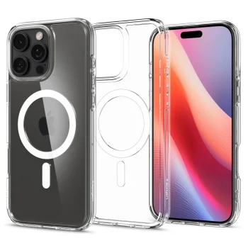 Spigen Ultra Hybrid Mag dėklas, skirtas iPhone 16 Pro, baltas