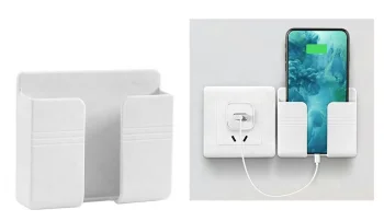Wall-Mounted Phone Charging Holder, White