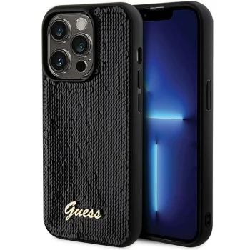 Guess iPhone 13 Pro Max Case Sequin Script Metal, Black