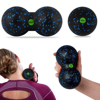 Neo-Sport Massage Ball & Dual Set - NS-997 Black/Blue Muscle Relaxation Kit