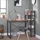 Wooden computer desk with metal shelf, loft style, brown/black