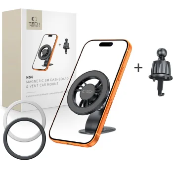 Tech-Protect N56 Magnetic Car Mount for Dashboard and Air Vent - Black