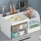 Desk Organizer for Cosmetics and Stationery, White