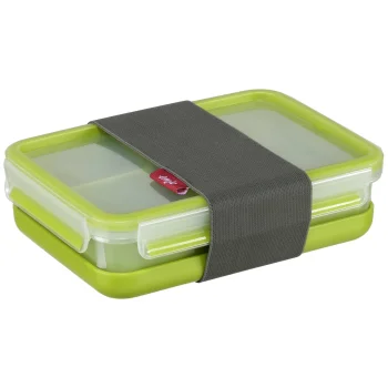 Emsa Clip&Go 518098 Lunch Box 1.2L, Transparent/Green