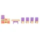 Wooden Dollhouse Furniture Set, 19 pcs, Purple