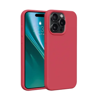 Etteri Silicone Case for Apple iPhone 15 Pro Max 6.7", Raspberry
