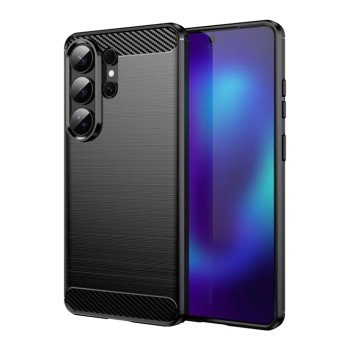 Samsung Galaxy S26 Ultra (SM-S948B/DS) Carbon Fiber TPU Protective Case Cover, Black