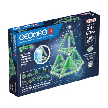 Glow GEOMAG GEO-338 Magnētiskie Rotaļu Spēļu Bloki Bumbiņas Stienīši Konstruktors no Pārstrādātas Plastmasas,...