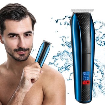 Cordless hair clipper MS-5035 with 4 attachments, blue-black