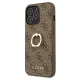 Guess iPhone 13 / 13 Pro Case 4G Ring Stand, Brown