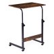 Mobile Laptop Desk C-Shaped End Table for Sofa ModernHome, Aged Walnut