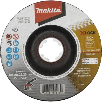Makita E-00402 Grinding Disc 125 x 6 mm X-LOCK for Metal and INOX