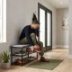 Shoe Cabinet with Velvet Seat 80 cm 2 Shelves ModernHome, Grey