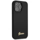 Guess iPhone 13 Pro Max Case Silicone Script Gold Logo, Black