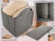 Large Storage Box Organizer for Clothes and Bedding, Grey, 31x34x33 cm