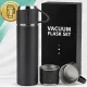 Thermos Flask 500 ml with 3 Cups, Stainless Steel Travel Set, Black