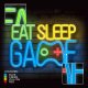 Forever Light PLEXI LED Neon Sign EAT SLEEP GAME, Multicolor
