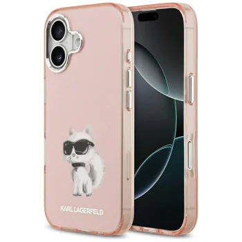Karl Lagerfeld IML Aquarelle Choupette MagSafe Case for iPhone 17, Pink