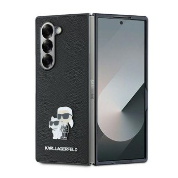 Karl Lagerfeld Saffiano Metal Pin Case for Samsung Galaxy Z Fold 6, Black