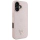 Guess Grained Hot Stamp Peony Triangle Logo MagSafe Case for iPhone 16 Pink
