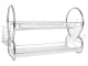 Two-Tier Dish Drainer Rack, Silver