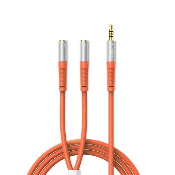 Orico AX2-10 3.5mm Audio Splitter Cable for Headphones and Microphone 1m, Orange