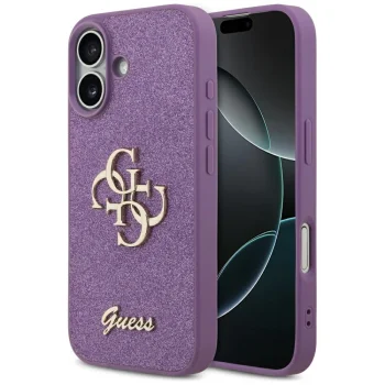 Guess Fixed Glitter Big 4G Case for iPhone 17 Purple