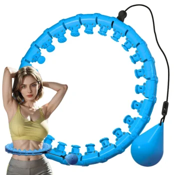 Weighted Smart Hula Hoop with Massage Nodes, Adjustable, Blue