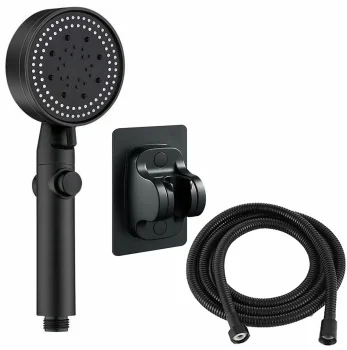 Black 3-Piece Shower Set with 5 Spray Modes and 200cm Hose