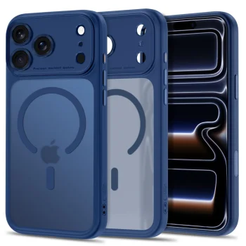 Tech-Protect MagPeak MagSafe CC Case for iPhone 18 Pro / 17 Pro, Matte Navy Blue
