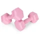 ModernHome Hex Dumbbell Set 2×1 kg Fitness Weights, pink