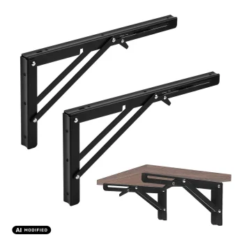 Maclean MC-194 Foldable Wall Shelf Brackets, 50kg, 2 Pcs