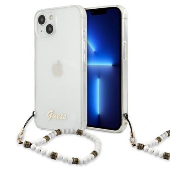 Apple iPhone 13 6.1'' Guess White Pearl Case Cover (GUHCP13MKPSWH), Transparent