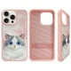 Nimmy iPhone 15 Pro Max Case Big Eyed Pet 2.0 Cat, Pink