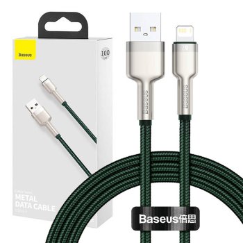 USB to Lightning Cable Baseus Cafule CALJK-A06 2.4A 1m Green