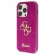 Guess Glitter Script Big 4G case for iPhone 15 Pro Max - purple
