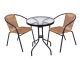 Round Garden Table 60 cm with Tempered Glass Top for Patio MultiGarden
