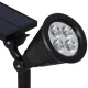 Solar Garden LED Spotlight 4 LED Ground Spike Black
