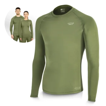 4Fizjo Long Sleeve Thermal Shirt, Unisex, Green, Size M