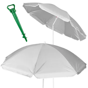 Adjustable Beach and Garden Umbrella with UV Protection, 150cm, Grey