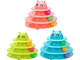 Interactive Cat Toy 3-Level Tower with 3 Balls, Blue