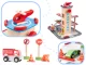 Children Play Wooden Multi-storey Parking Garage with Elevator, Gas Station and Cars
