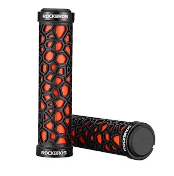 Rockbros 2017-14AOR Bicycle Grips, Black/Orange