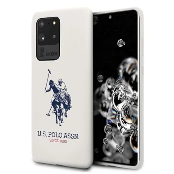 US Polo Silicone Collection Phone Case Cover Samsung Galaxy S20 Ultra - White