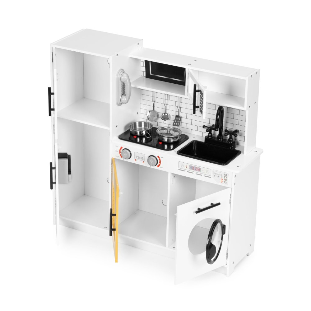 Large wooden play kitchen for children with lights and sounds, ECOTOYS (3)