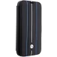 BMW Leather Stamp Blue Lines Bookcase for iPhone 14 Pro, Black