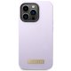 Guess iPhone 14 Pro Case Silicone Logo Plate MagSafe, Purple